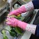 For Houseohld Cleaning Pink Extra Long Sleeve Rubber Gloves With Beautiful Patterns