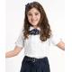 White organic cotton kids primary school uniform with short sleeve