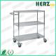 3 Layers Stainless Steel Wire Shelves , ESD Trolley For Control EPA Internal Transport Risks