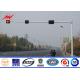 Galvanized Polyester Or Powder Coated Traffic Signal Light Pole Q345 Material