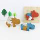 Silicone and wooden jigsaw puzzle standing animal hippo puzzle kid toys for