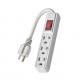 3 outlet Power Strip and Extension Socket With 15A Circuit Breaker Surger