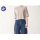 Linen Cotton Womens Knit Pullover Sweater Short Sleeves Front Short Back Long Top