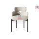 OEM Upholstered Fabric Dining Chair With Armrests In Metal Frame