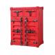 2 Drawers 2 Door Red Industrial Style Vintage Container Side Cabinet Shoe Cabinet