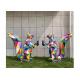 Contemporary Garden Decoration Colorful Stainless Steel Squirrel Sculpture