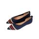 3d Knitted Vamp Womens Flat Leather Shoes Modern Style Fashionable
