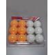 Custom Table Tennis Balls 12 PCS In PVC Card White / Orange For Family Play