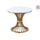 Modern Coffee Table With Stainless Steel Legs , Round Marble Top Dining Table 