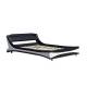 Plywood Foam Faux Leather Bed Frame Black And White Curve Shape