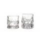 Transparent 260ml 95mm Square Crystal Whiskey Glasses Butterfly Embossed