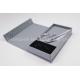 Custom Size Luxury Necklace Gift Box With Lids Grey Fabric Covered Digital Or Silk Printing