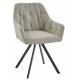 45cm Beige Comfortable Dining Room Chair Thick Cushion Upholstered Swivel Dining Chairs With Armrest In Black Leg