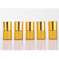3ml Amber Glass Roller Ball Bottles , Gold Roller Bottles With Aluminium Cap