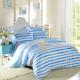 Kids Bedroom Home Bedding Sets Environmentally Friendly Blue / Black And White Striped Bedding