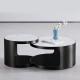 Brushed Titanium  Round Nordic Coffee Table  Ceramic Top Sophisticated