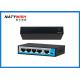 12V 15.4W 10 / 100M 4 Port Industrial POE Switch Support Extend 250 Meters