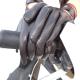 Full Fingers Motorbike Leather Driving Gloves With Knitted Fabric Cuff