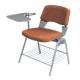 training room upholstered chair with basket and tablet