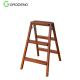 Two Steps Wooden Aluminum Ladder 1.1 Mm Thickness PVC Plastic Foot Mats