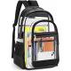 Clear Backpack, Heavy Duty PVC Transparent Backpack Reinforced Straps, See Through Multiple Pockets Large Capacity