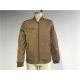 Rib / Embroidery  Pu Leather Coat Camel Polyester Nylon Bomber Puffer Jacket Tw77547