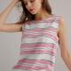 Horizontal Striped Shift Womens Casual Linen Dresses S M L Midi Length