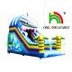 Single Lane 0.55mm PVC Tarpaulin Inflatable Dry Slide / CE Shark Inflatable Slide
