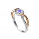 Tanzanite Jewelry 14K Solid Gold Jewellery Crossover Bands RD6.4MM Main Stone