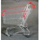 Silver Shopping Cart Trolley  Zinc Plated Surface Handling 300kg Load Capacity