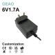 VI 1.7A 6V Wall Mount Power Adapters Unit For Industrial Use