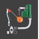 290MM Plastic Siphone Type High Flush Toilet Cistern Mechanism Concealed Toilet Flush