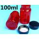 Red Plastic Capsule Bottle 100ml Small Plastic Pill Containers