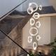 Led Crystal Staircase Chandeliers Modern Rings Hanging Ceiling Lamps(WH-NC-50)