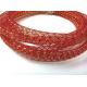 Red Round Woven Expandable Braided Sleeving 230°C+5 Melting Point