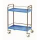 Two Layer Stainless Steel Surgical Cart Medical Instrument Trolley With Rail