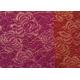Red Golden Embroidery Sequin Lingerie Lace Fabric For Wedding Dress , Decoration Lace Fabric