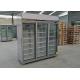 Self Contained Display Refrigerator Freezer R290 With 3 Hinge Glass Doors