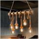 Hemp Rope Bamboo Glass Pendant Light For Living Rooms
