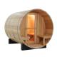 Heats Up Fast Solid Wood Barrel Outdoor Sauna Room 6 - 8 Person 6000W