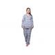 Woman Cotton Y / D Check Flannel Pyjama Set Long Sleeve And Long Pant