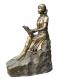 Bronze Statue Reading Book Decorative Metal Sculpture Reading Garden Statues