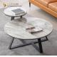 Coffee Table, Side Table, Sintered Table Top, Nature Marble, Man Made Marble Table Top, Black Powder Coated Metal Legs