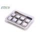 8pcs Set Stainless Steel Whiskey Cubes , Silver Ice Cubes With Ice Tongs