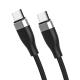 60w PD 20V 3A USB Type C Charging Cable 1Ft Length Nylon Braided For xiaomi mI4C
