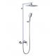 Modern Square Brass Metered Bathroom Rain Bath Shower Mixer Faucets Wall Mounted