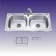 Polished Stainless Steel Sinks For Kitchen , Double Bowl With Draining
