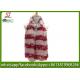 China supplier red stripe print scarf muffler 100*200cm 100% Polyester pashmina