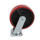 Zinc Plated Heavy Duty Cast Iron Core PU Caster Red Polyurethane Castors for Trolley
