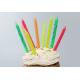 Custom Striped Birthday Candles Multi Colored Smokeless Dripless For Cake Decor